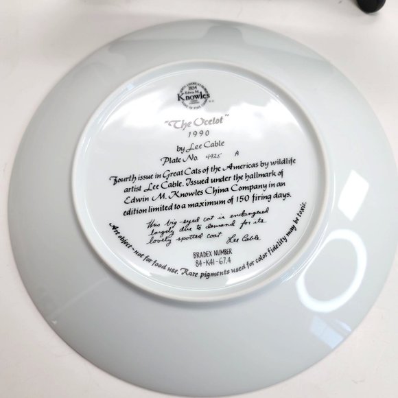 Lynx and Ocelot Great Cat Collectible Plates China Bradford Exchange PD87 - Picture 5 of 5